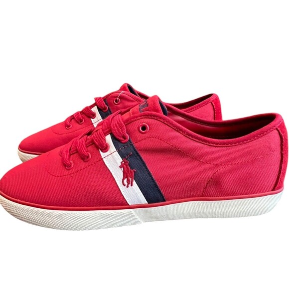 Ralph Lauren Polo Men’s 11D Sport Suede Sneakers Red Pony Halford Low Top New main image 8